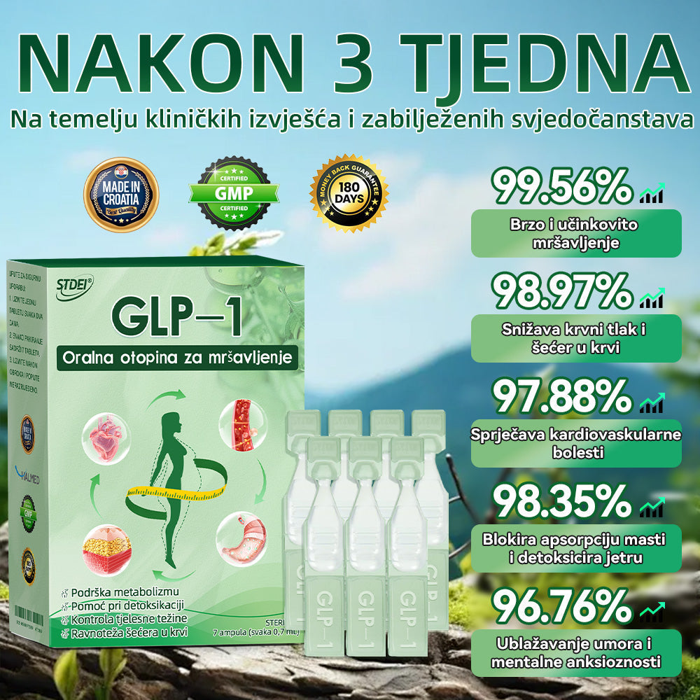 U skladu sa standardima HALMED-a🇬🇧 𝑆𝑇𝐷𝐸𝐼®  🔴𝐺𝐿𝑃-1𝑂𝑟𝑎𝑙𝑛𝑎 𝑜𝑡𝑜𝑝𝑖𝑛𝑎 𝑧𝑎 𝑚𝑟š𝑎𝑣𝑙𝑗𝑒𝑛𝑗𝑒 Pogodno za pretilost, kardiovaskularne probleme, dijabetes, apneju u snu, probleme sa zglobovima i još mnogo toga