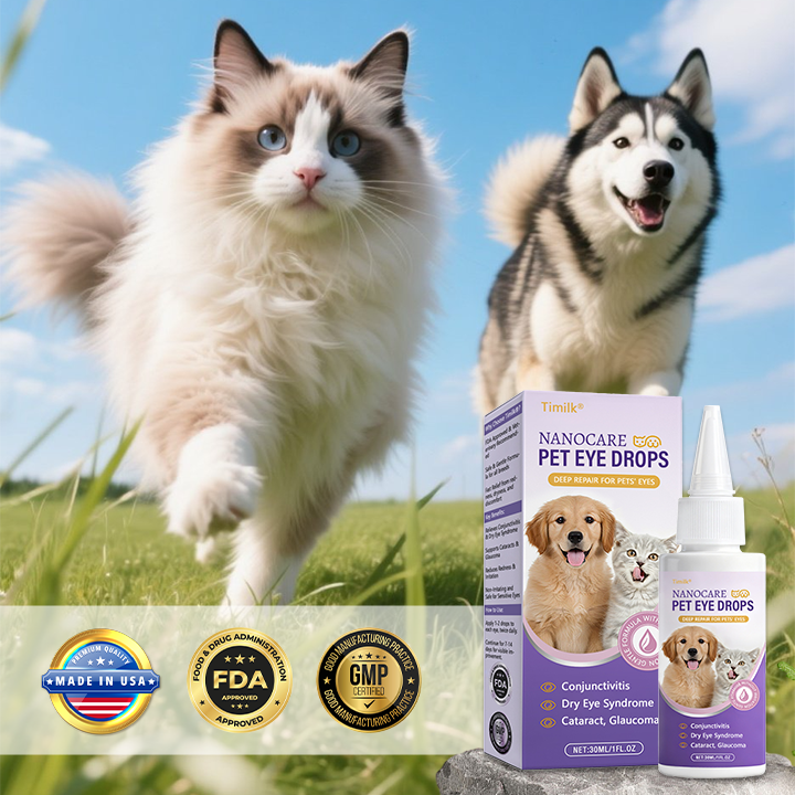 Timilk® NanoCare kapi za oči za kućne ljubimce 👩‍⚕️ Odobreno od strane FDA | Uklanja konjunktivitis, suhe oči, mrenu i upalu rožnice 🐶🐱
