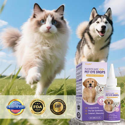 Timilk® NanoCare kapi za oči za kućne ljubimce 👩‍⚕️ Odobreno od strane FDA | Uklanja konjunktivitis, suhe oči, mrenu i upalu rožnice 🐶🐱